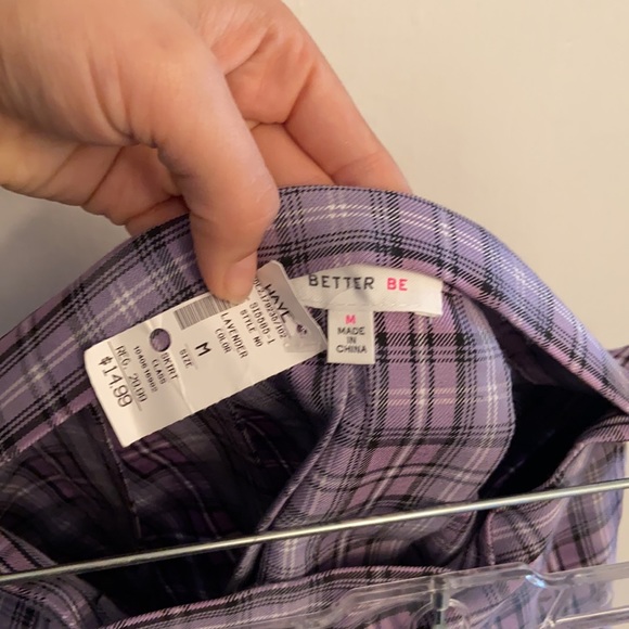 “Better be” purple plaid mini pleated skirt size M - Picture 3 of 4